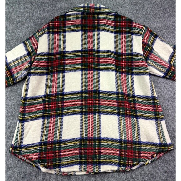 Karen Kane Women's Plus SIze OX Fleece Red Green Plaid Shirt Jacket Shacket - Picture 4 of 12